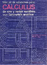 Manual de soluciones para Calculus de una y varias variables con geometria analitica