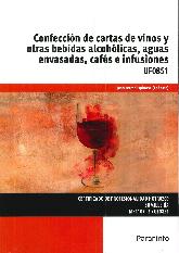 Confección de cartas de vinos y otras bebidas alcohólicas, aguas envasadas, cafés e infusiones
