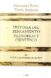 Historia del pensamiento filosfico y cientfico III