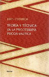 Teora y tcnica de la psicoterapia psicoanaltica