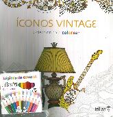 Iconos Vintage. Coleccin para colorear con lpices de colores