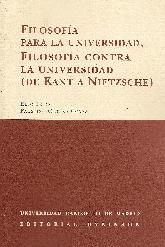 Filosofa para la Universidad, Filosofia contra la Universidad ( de Kant a Nietzsche)