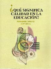 Qu significa calidad en la educacin?