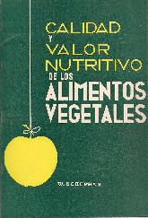 Calidad y Valor nutritivo de los alimentos vegetales