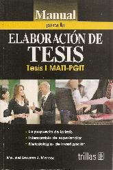 Manual para la Elaboración de Tesis. Tesis I MATI-PGIT