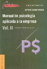Manual de psicologia aplicada a la empresa Vol II