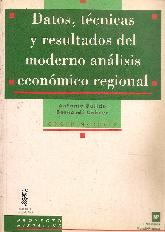 Datos,tecnicas y resultados del moderno analisis economico regional