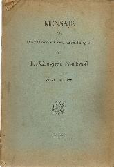 Mensaje del Presidente de la Repblica del Paraguay al H. Congreso Nacional Abril de 1928