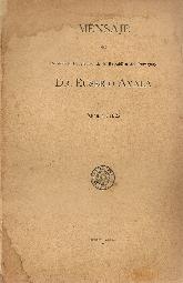 Mensaje del Presidente de la Repblica del Paraguay Dr. Eusebio Ayala Abril de 1922