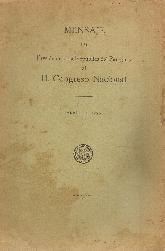 Mensaje del Presidente de la Repblica del Paraguay al H. Congreso Nacional Abril de 1925