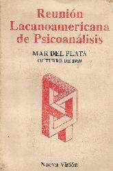 Actas de Reunion Latinoamericana de Psicoanalisis Mar del Plata octubre 1989