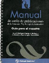 Manual de estilo de publicaciones de la APA American Psycological Association Guia para el maestro