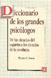 Diccinario de los grandes psicologos De las ciencias del espiritu a las ciencias de la conducta