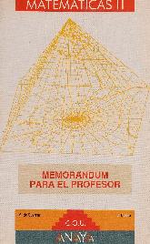 Matematicas II : memorandum del profesor