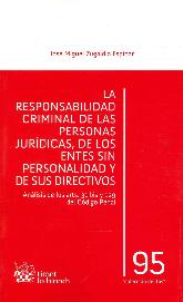 La responsabilidad criminal de las personas jurdicas, de los entes sin personalidad de sus directiv