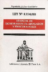 Ley 1376/88 Arancel de Honorarios de Abogados y Procuradores