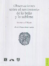 Observaciones sobre el sentimiento de lo bello y lo sublime