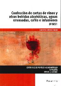 Confeccin de cartas de vinos y otras bebidas alcohlicas, aguas envasadas, cafs e infusiones
