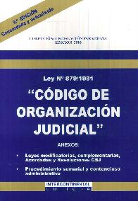 Cdigo de organizacin judicial ley 879/1981