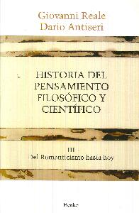 Historia del pensamiento filosfico y cientfico III