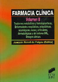 Farmacia Clinica Vol II, transtornos metablicos y hematopoyeticos, enfermedades neoplasicas, psiqu