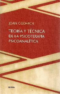 Teora y tcnica de la psicoterapia psicoanaltica