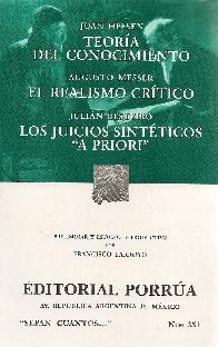 Teora del conocimiento/ El realismo crtico/ Los juicios sintticos  A Priori 