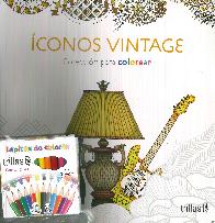 Iconos Vintage. Coleccin para colorear con lpices de colores