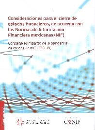 Consideraciones para el cierre de estados financieros, de acuerdo con las Normas de Informacin Fina