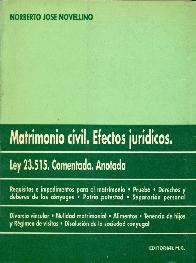 Matrimonio civil : efectos juridicos : Ley 23515