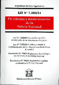 Ley N 7.280/244 de la reforma y modernizacin de la Policia Nacional