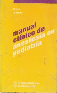 Manual clinico de Anestesia en Pediatria