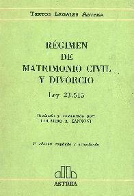 Regimen de matrimonio civil y divorcio