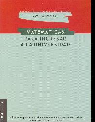 Matematicas para ingresar a la universidad