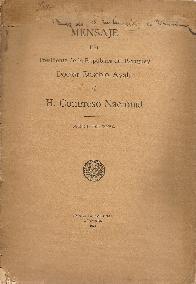 Mensaje del Presidente de la Repblica del Paraguay Doctor Eusebio Ayala al H. Congreso Nacional