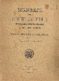 Mensaje del Presidente de la Repblica al Honorable Congreso Nacional 1 Abril de 1908