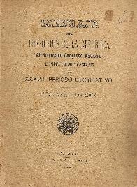 Mensaje del Presidente de la Repblica al Honorable Congreso Nacional 1 Abril de 1908