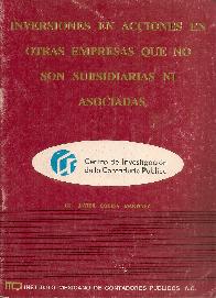 Inversiones en acciones en otras empresas que no son subsidiarias ni asociadas