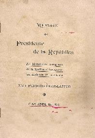 Mensaje del Presidente de la Repblica 1 Abril de 1914
