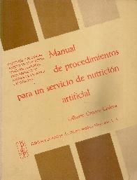 Manual Procedimientos para un Servicio de Nutricion Artificial