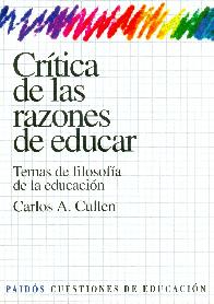 Critica de las razones de educar