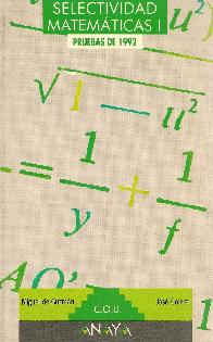 Selectividad, matematicas I. Pruebas 1992