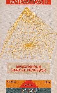 Matematicas II : memorandum del profesor