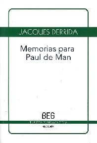 Memorias para Paul de Man