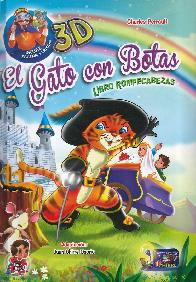 El gato con botas Libro rompecabezas con anteojos 3D