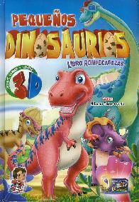 Pequeos dinosaurios con rompecabezas y anteojos de 3D