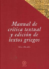 Manual de crtica textual y edicin de textos griegos