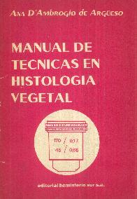 Manual de t�cnicas en histolog�a vegetal