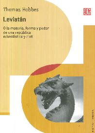 Leviat�n o la materia, forma y poder de una rep�blica eclesi�stica y civil