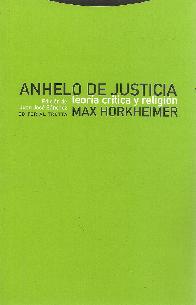 Anhelo de Justicia. Teora crtica y religin